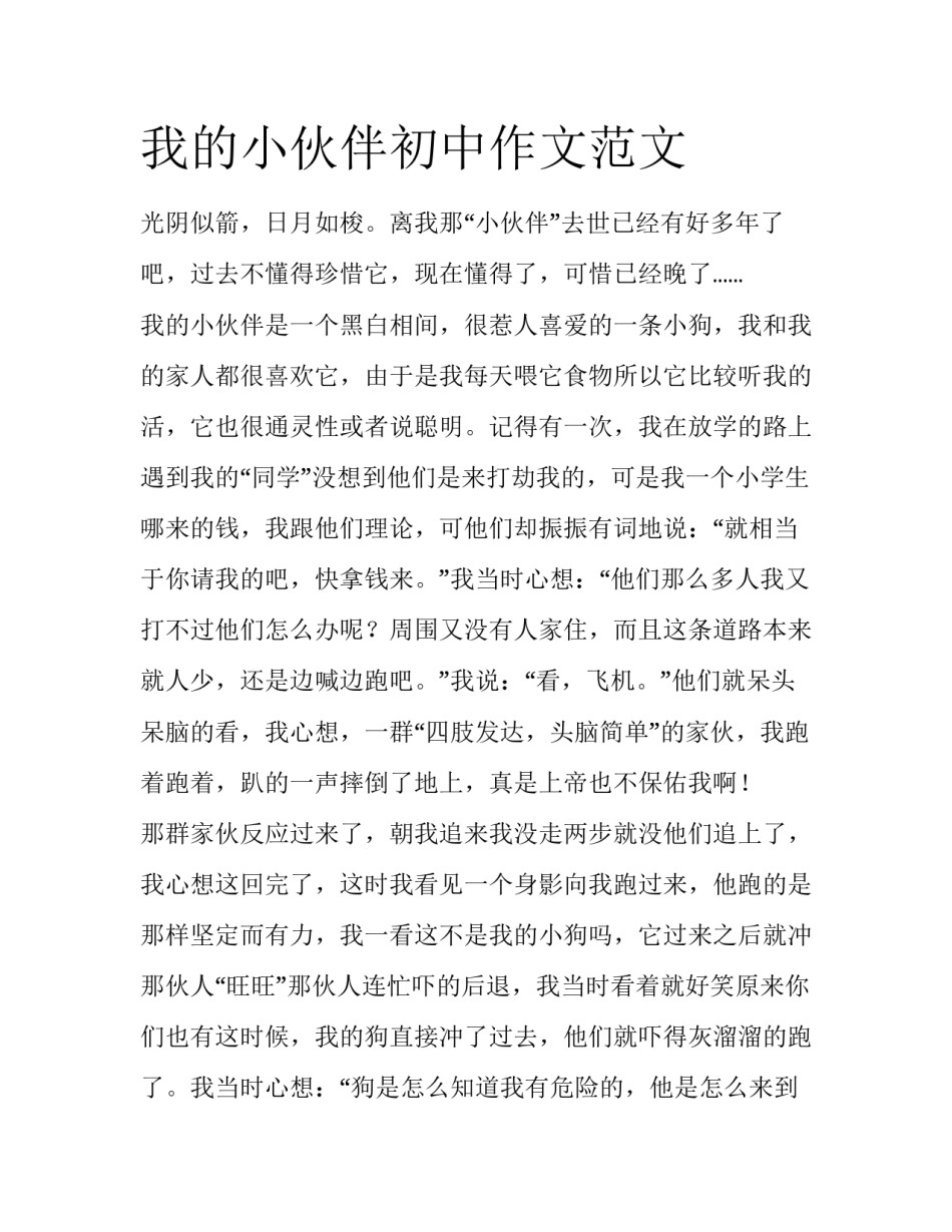 我的小伙伴初中作文范文_第1页