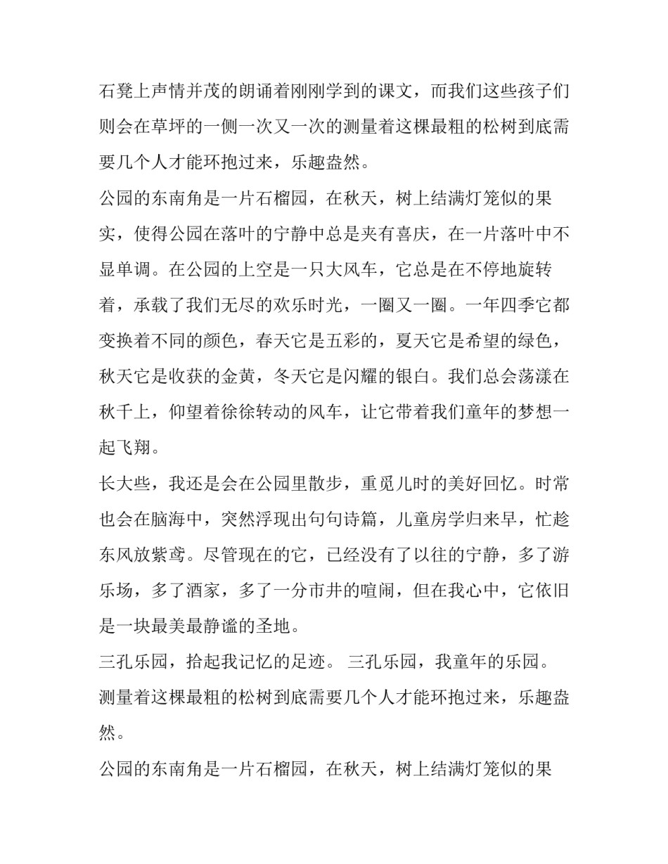 三孔乐园我童年的乐园作文500字_第2页