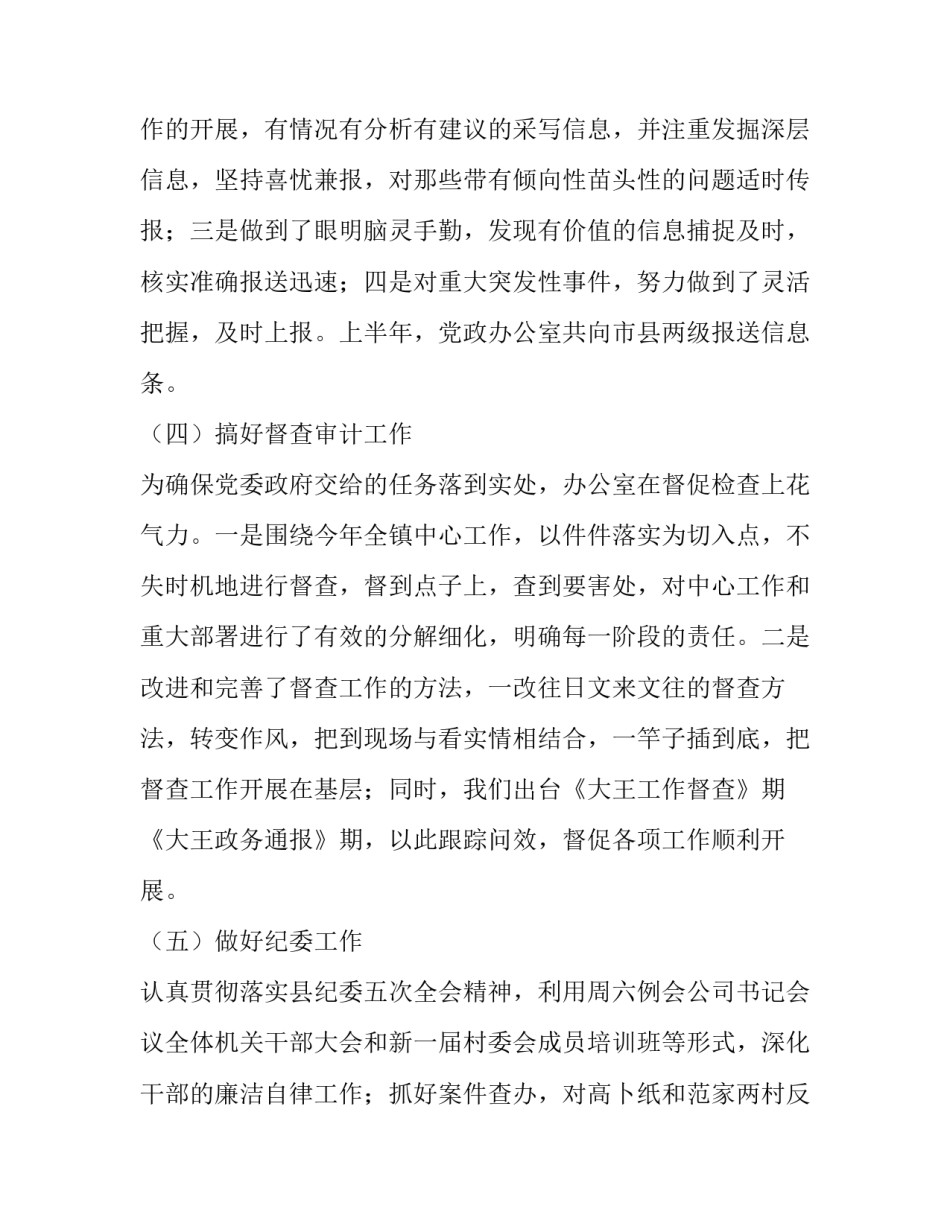 党政办公室半年总结报告_第3页