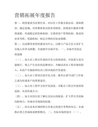 营销拓展年度报告