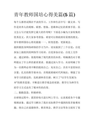 青年教师国培心得美篇(5篇)