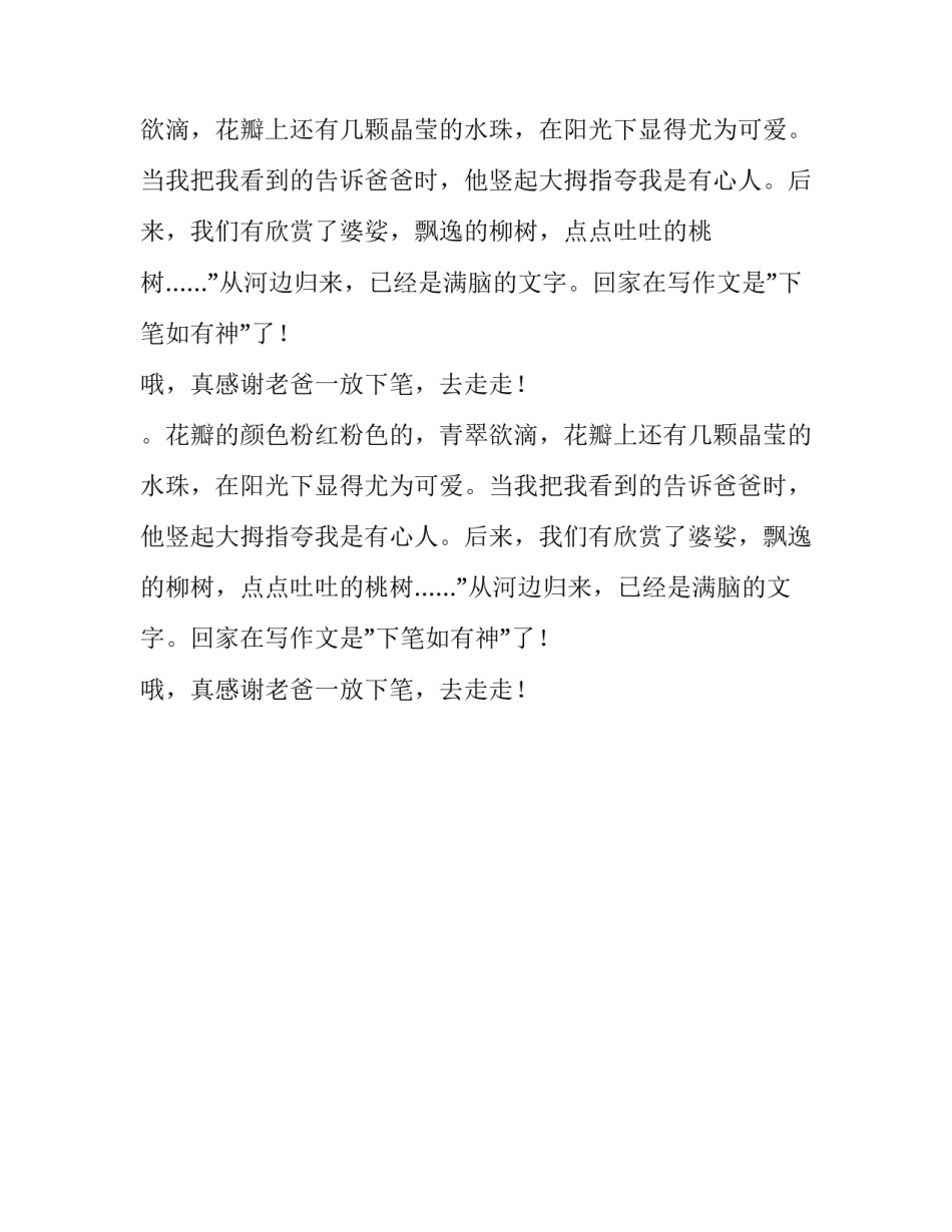 放下笔去走走六年级优秀作文_第2页