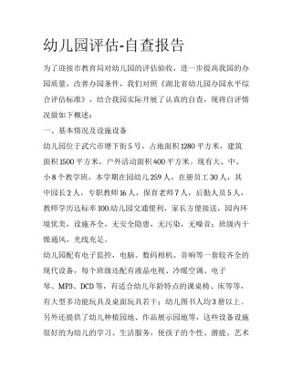 幼儿园评估-自查报告