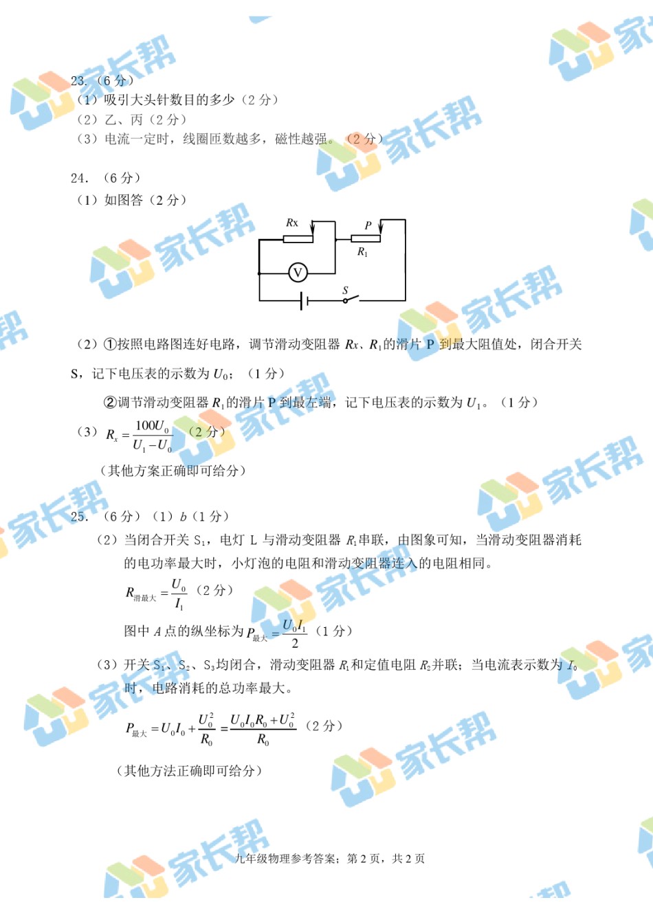 2021年河北区初三期末考试物理答案.pdf_第2页
