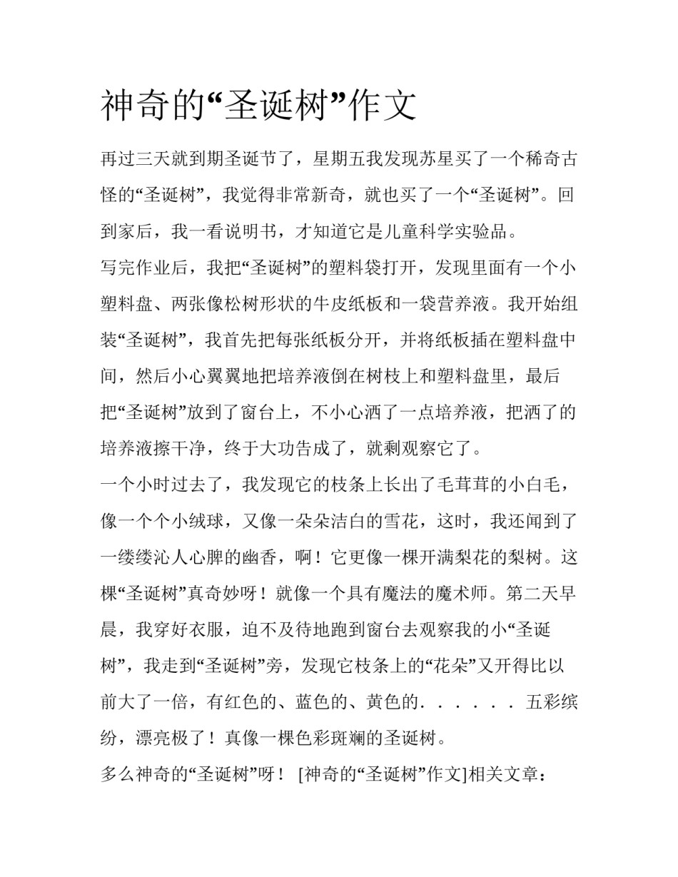 神奇的“圣诞树”作文_第1页
