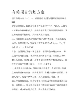 有关项目策划方案