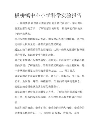 板桥镇中心小学科学实验报告