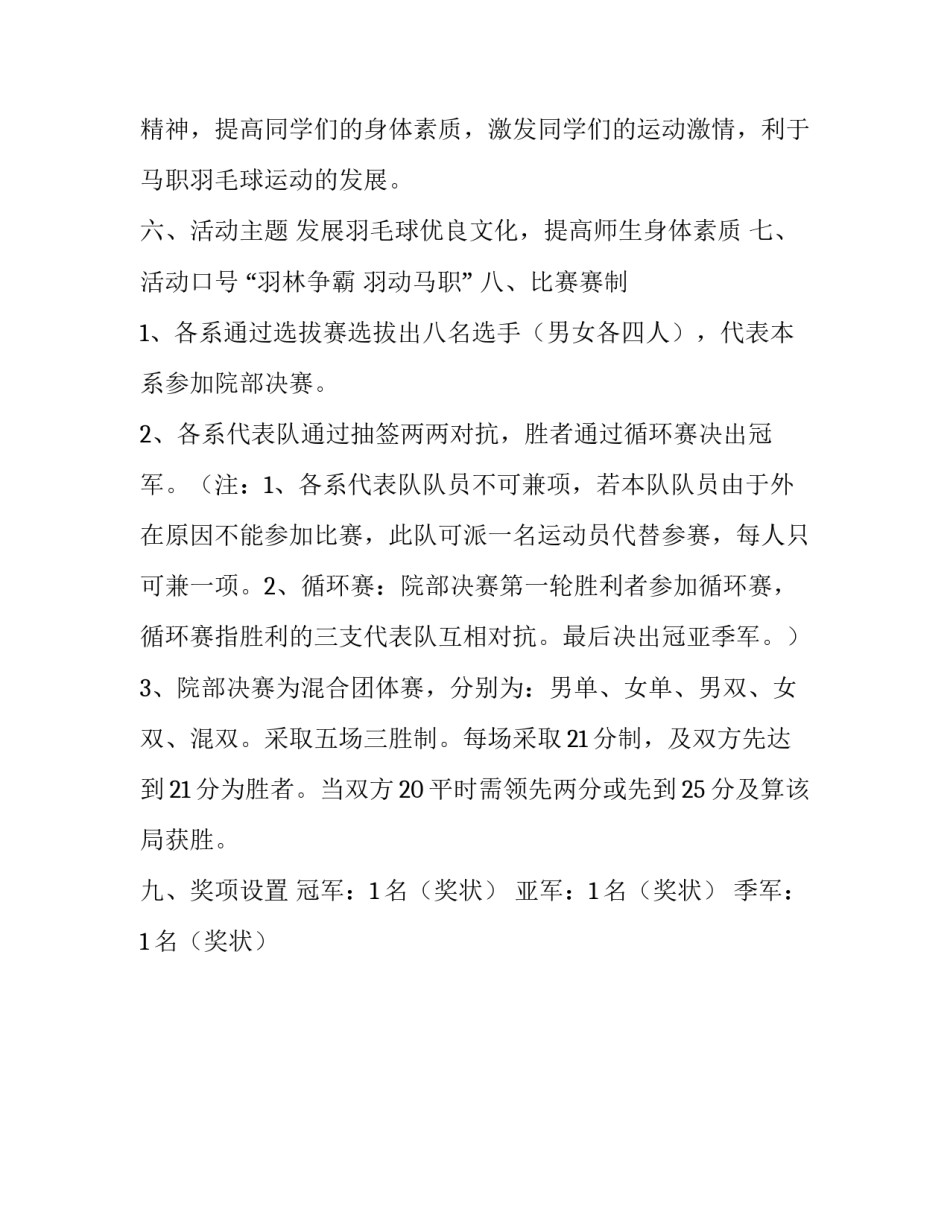 大学生羽毛球友谊赛策划方案_第2页