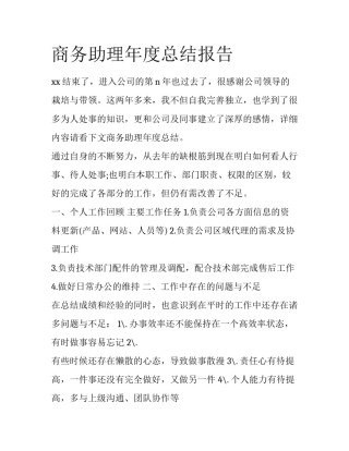 商务助理年度总结报告