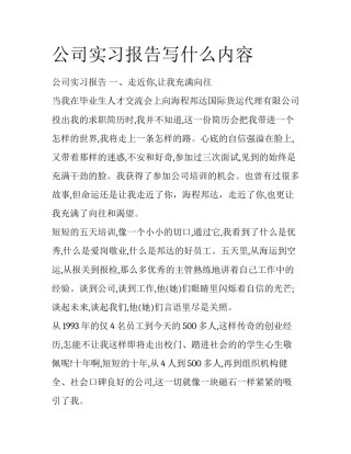 公司实习报告写什么内容