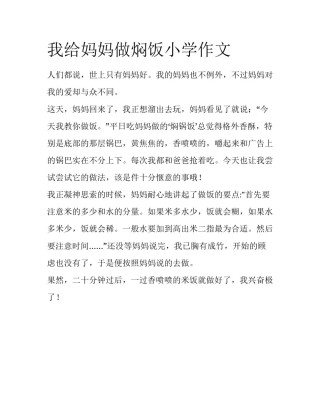我给妈妈做焖饭小学作文
