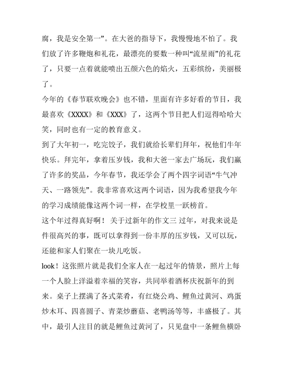 关于过新年的作文四篇_第3页