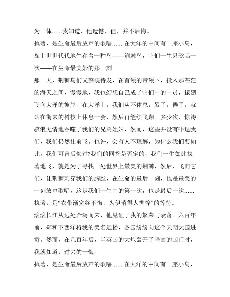 暑假优秀作文：执着地追求_第2页