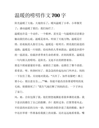 温暖的唠叨作文700字