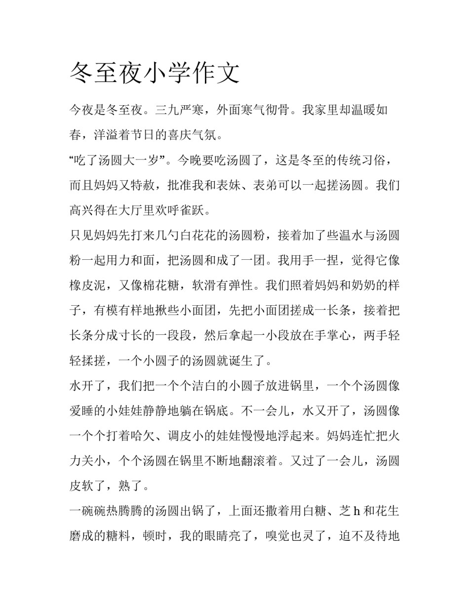 冬至夜小学作文_第1页
