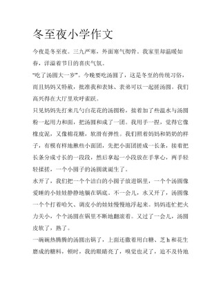 冬至夜小学作文