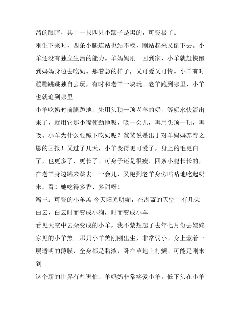 可爱的小羊高二作文1200字_第1页