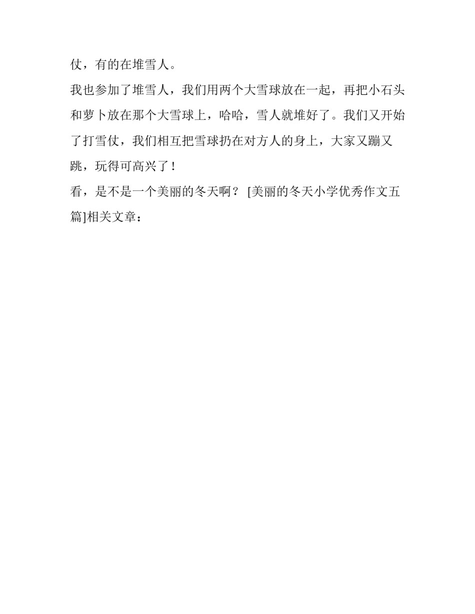 美丽的冬天小学优秀作文五篇_第3页