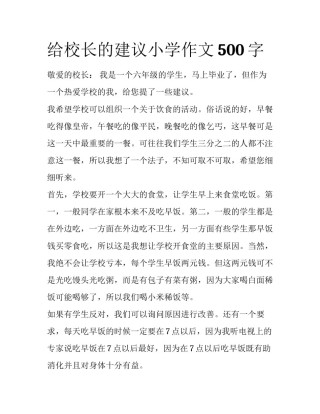 给校长的建议小学作文500字