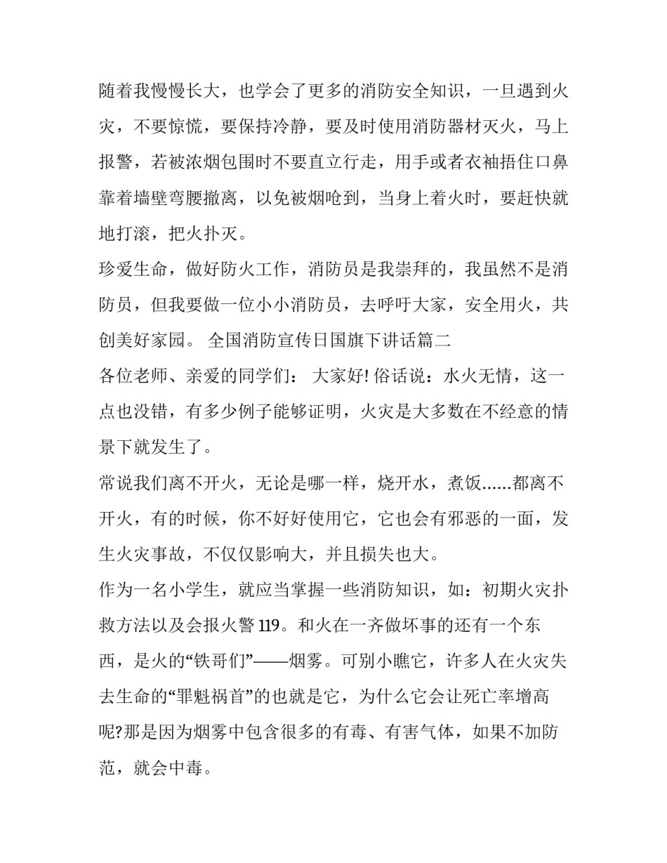 最新全国消防宣传日国旗下讲话(9篇)_第3页