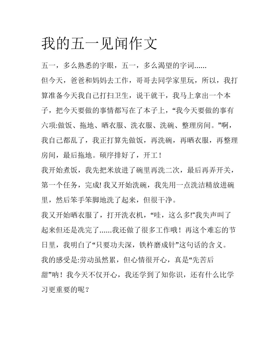 我的五一见闻作文_第1页