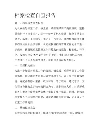 档案检查自查报告