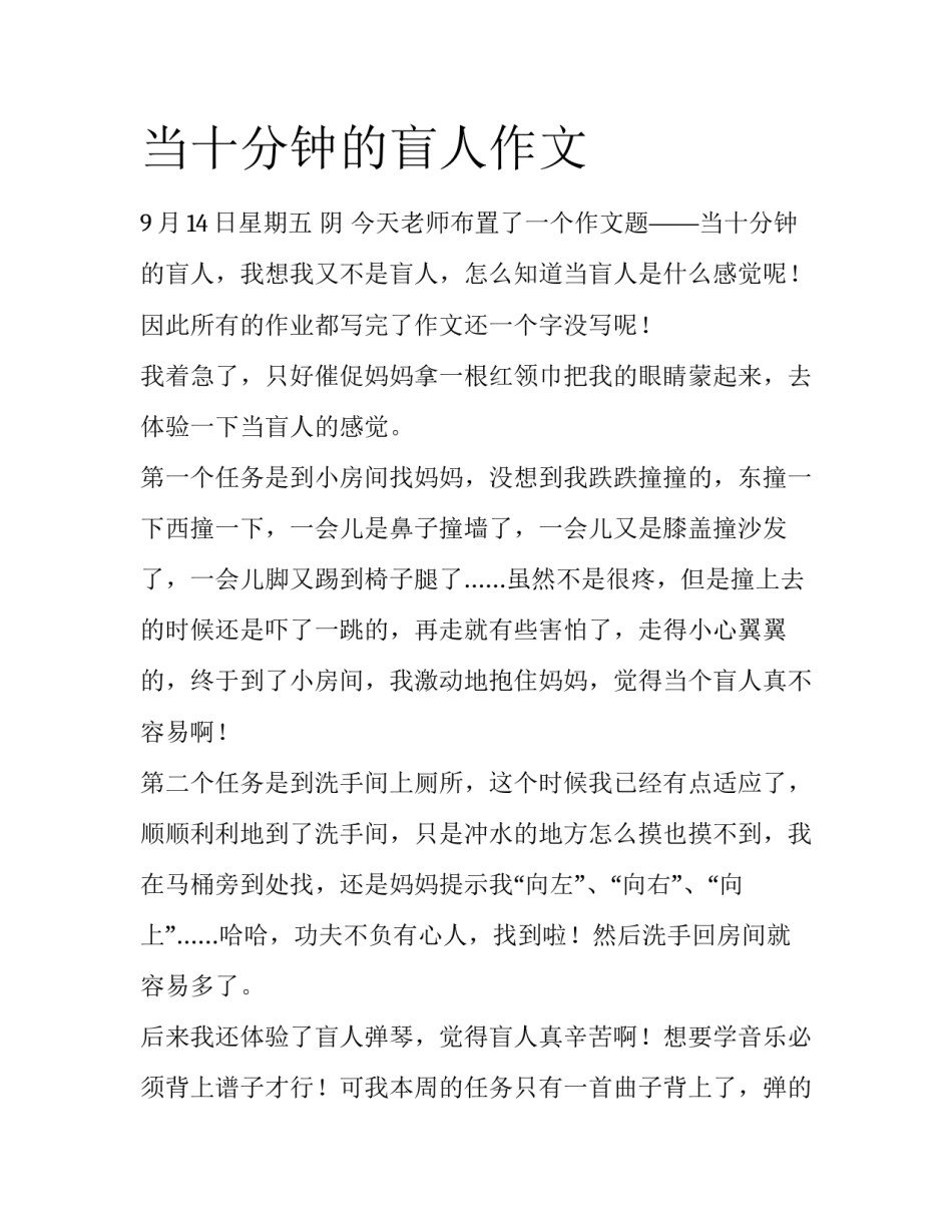 当十分钟的盲人作文_第1页