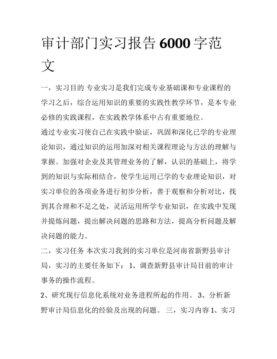 审计部门实习报告6000字范文_第1页