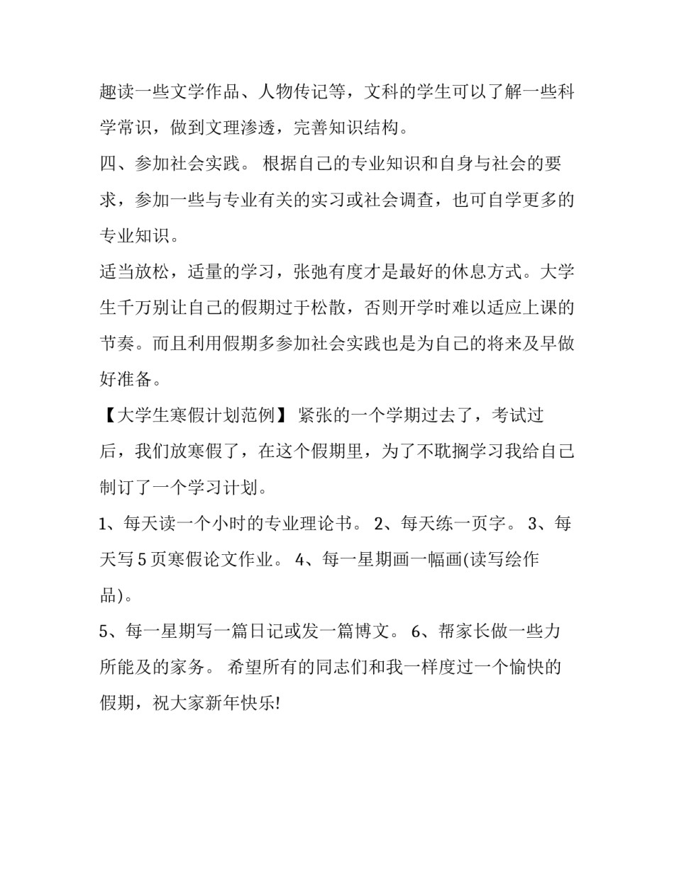 大学生怎么制定寒假计划_第3页