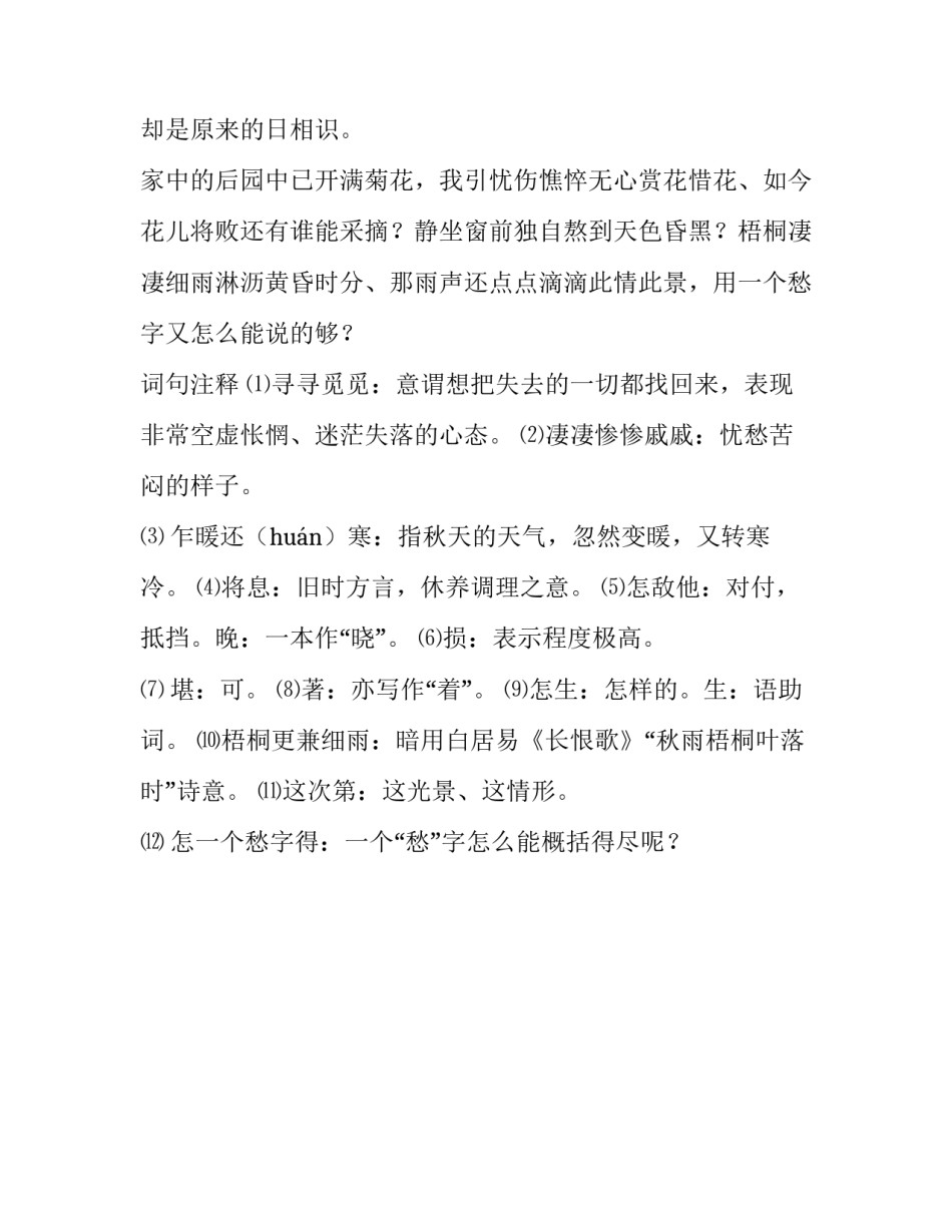 声声慢寻寻觅觅的翻译_第2页