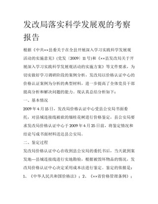 发改局落实科学发展观的考察报告