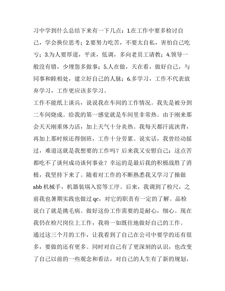 个人实习转正报告写作范文_第2页