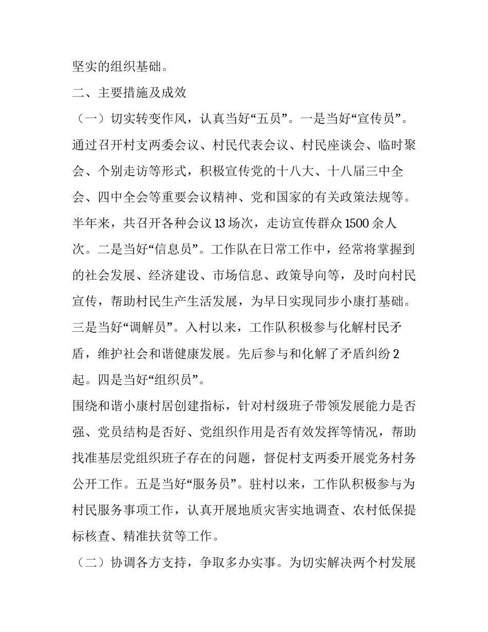 县审计局驻村工作半年述职报告范文_第3页