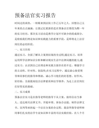 预备法官实习报告