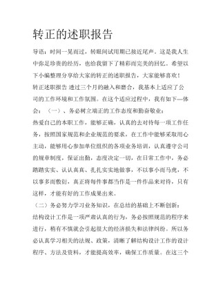 转正的述职报告