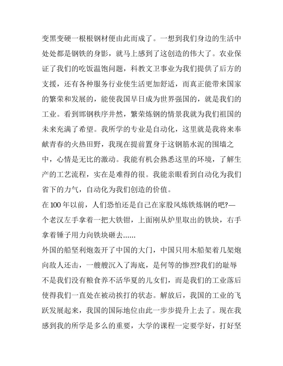 在钢厂实习的实习报告范文_第3页