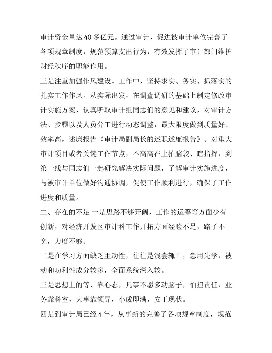 关于审计局副局长的述职述廉报告_第2页