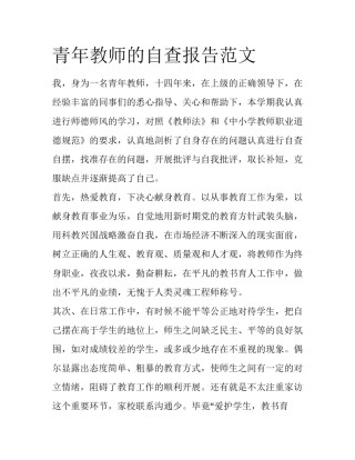 青年教师的自查报告范文