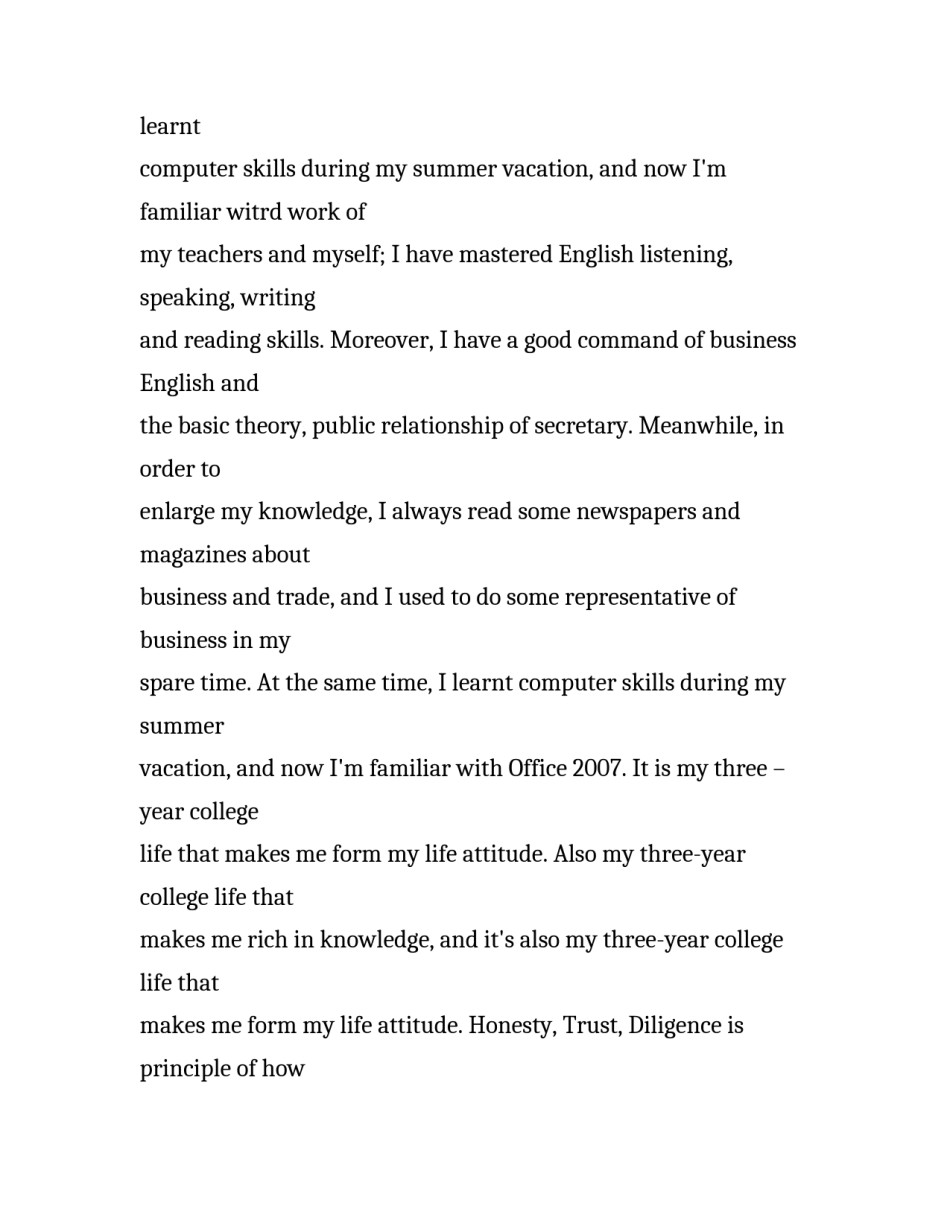 秘书英语求职信_第2页