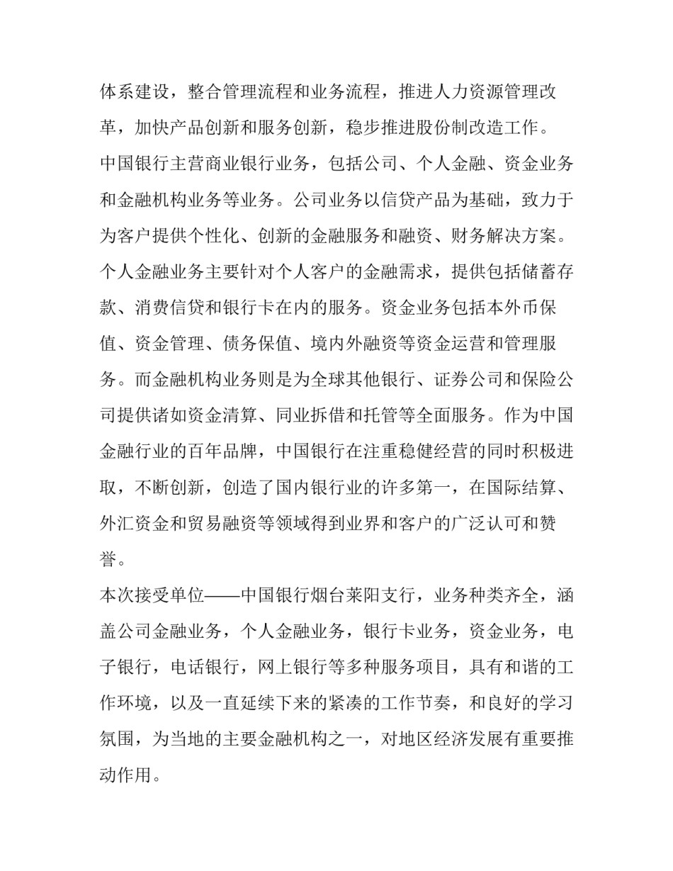 暑期银行实习实践报告_第3页