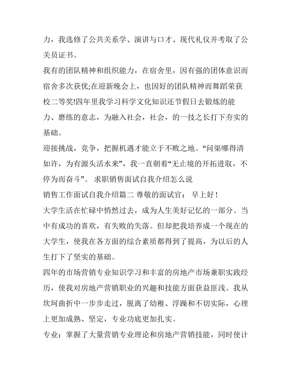 2023年求职销售面试自我介绍怎么说 销售工作面试自我介绍(4篇)_第2页