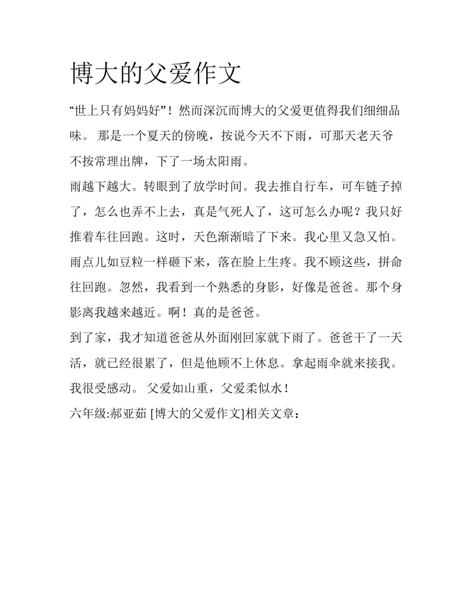 博大的父爱作文_第1页
