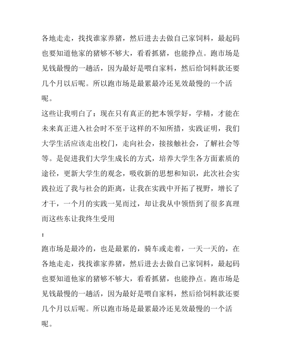 寒假养猪卖饲料社会实践报告_第2页