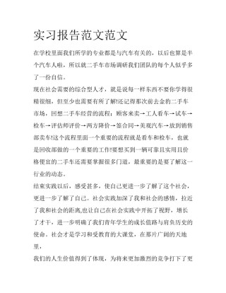 实习报告范文范文