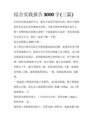综合实践报告3000字(三篇)