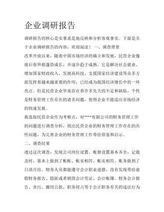 企业调研报告