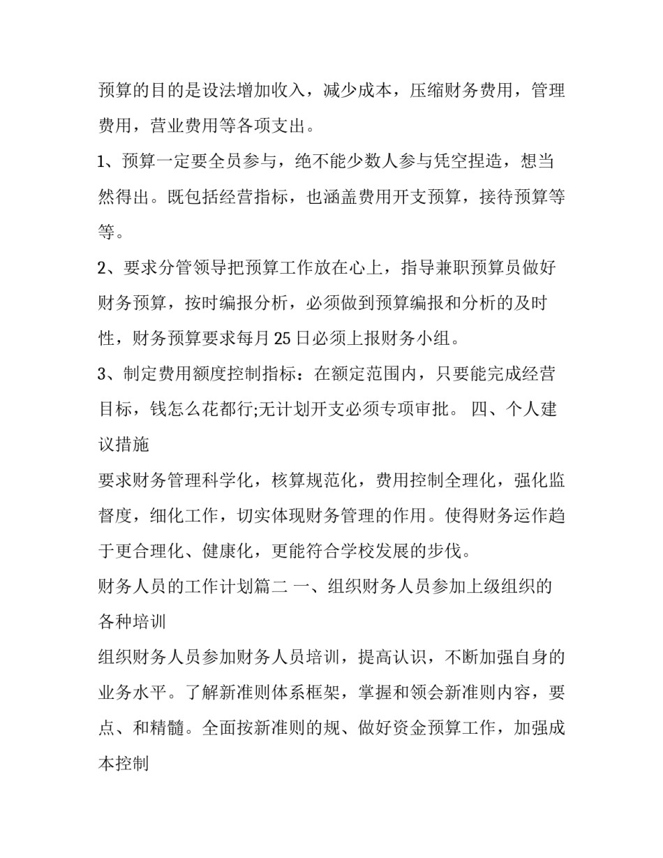 财务人员的工作计划(五篇)_第2页