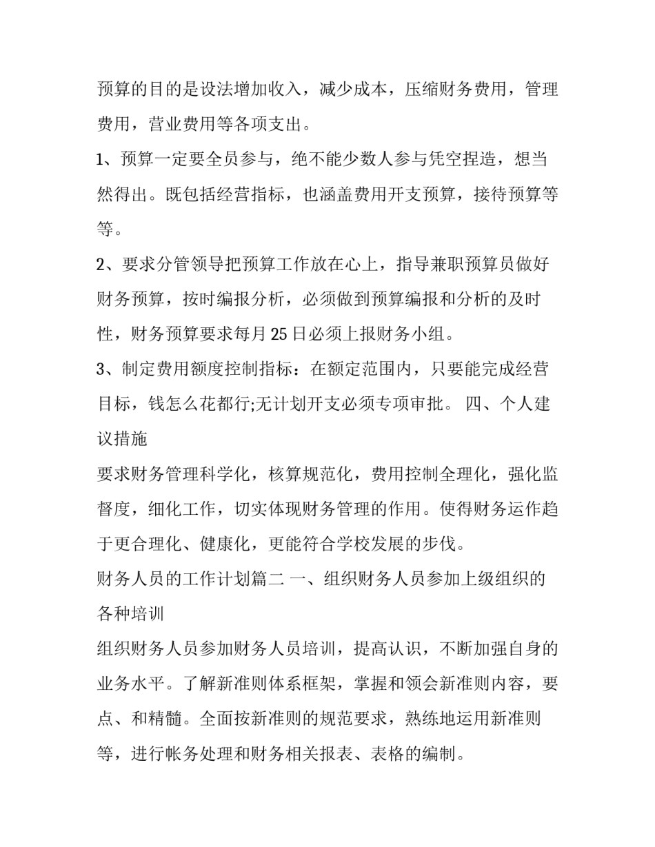 财务人员的工作计划(五篇)_第3页