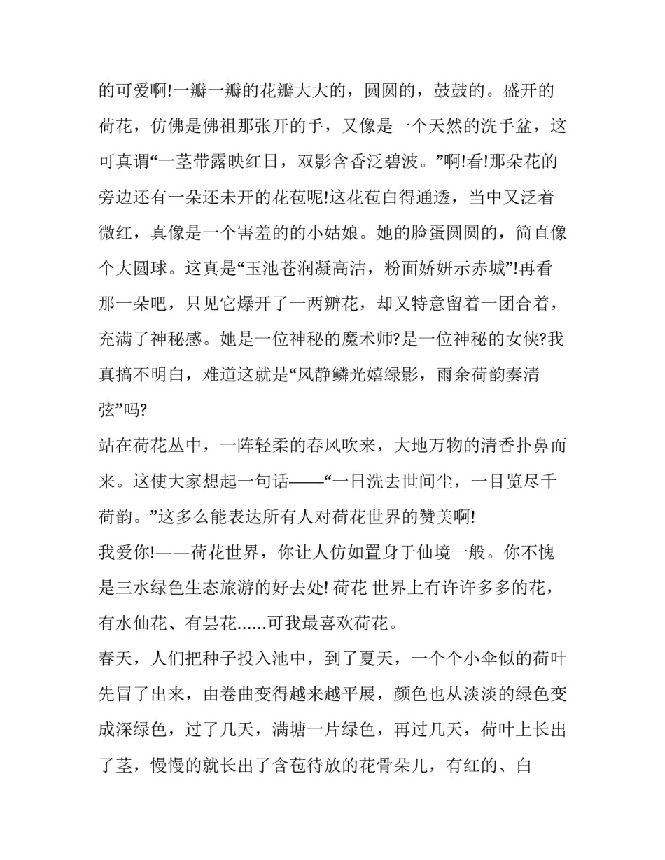 家乡的荷花主题公园的作文_第3页