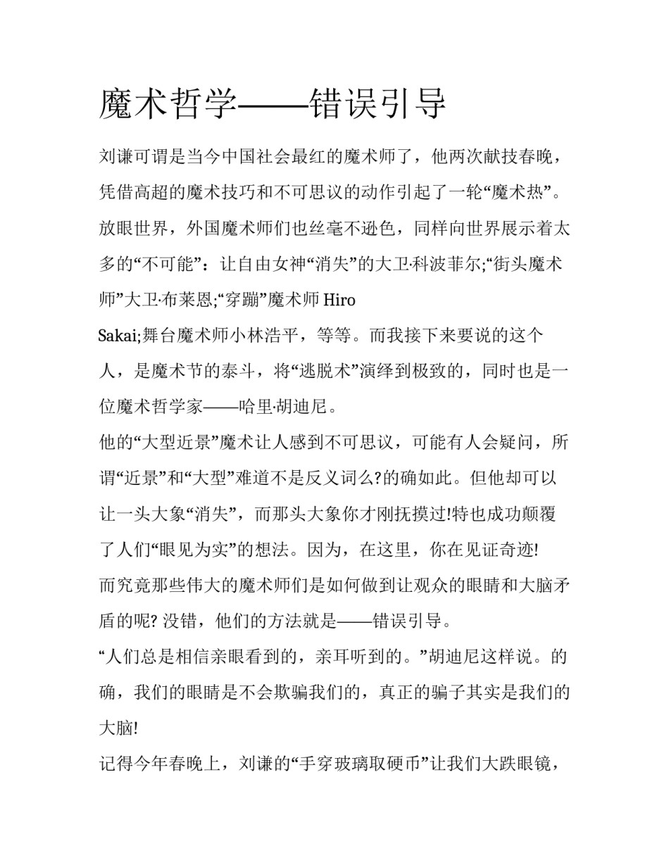 魔术哲学——错误引导_第1页